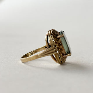 Synthetic Chrysoberyl Ring | 9ct Gold | Size J | 3.32g