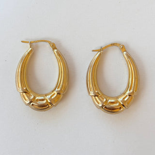 Chubby Creole Hoops | 9ct Gold | 2.5g | 22mm x 16mm | 5mm Wide