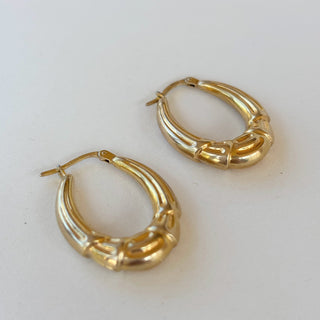 Chubby Creole Hoops | 9ct Gold | 2.5g | 22mm x 16mm | 5mm Wide