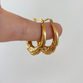 Chubby Creole Hoops | 9ct Gold | 2.5g | 22mm x 16mm | 5mm Wide