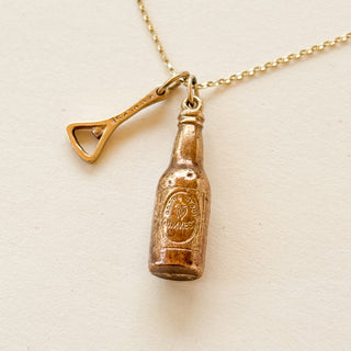 Bottle Opener Pendant 18 inch cable link necklace  | 9ct Gold | 1.76g