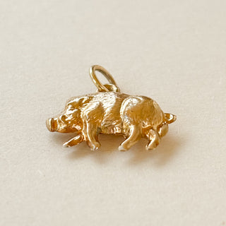 Pig Pendant Necklace | 9ct Gold Pendant 0.57g | 18" 9ct Chain | 1.71g Total