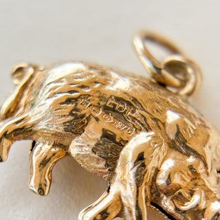 Pig Pendant Necklace | 9ct Gold Pendant 0.57g | 18" 9ct Chain | 1.71g Total