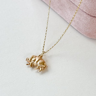 Pig Pendant Necklace | 9ct Gold Pendant 0.57g | 18" 9ct Chain | 1.71g Total