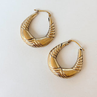 Puffy 3D Creloe Hoops | 9ct Gold | 2.4g | 25mm