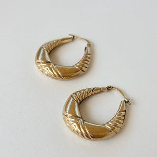 Puffy 3D Creloe Hoops | 9ct Gold | 2.4g | 25mm