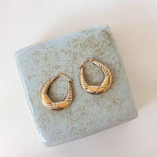 Puffy 3D Creloe Hoops | 9ct Gold | 2.4g | 25mm