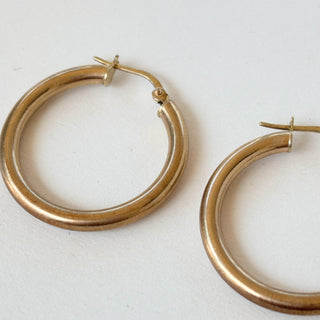 Chubby Tube Hoops | 9ct Gold | 2g | 25mm