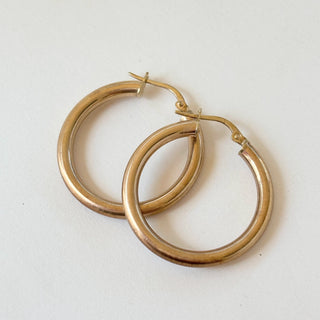Chubby Tube Hoops | 9ct Gold | 2g | 25mm