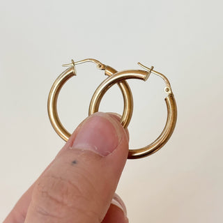 Chubby Tube Hoops | 9ct Gold | 2g | 25mm