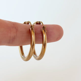 Chubby Tube Hoops | 9ct Gold | 2g | 25mm