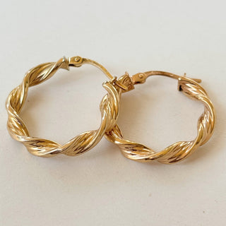 Twisted Gold Hoops | 9ct | 22mm | 1.6g