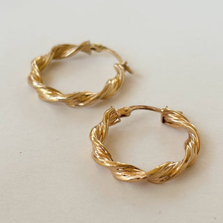 Twisted Gold Hoops | 9ct | 22mm | 1.6g