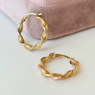 Twisted Gold Hoops | 9ct | 22mm | 1.6g