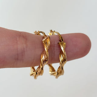 Twisted Gold Hoops | 9ct | 22mm | 1.6g