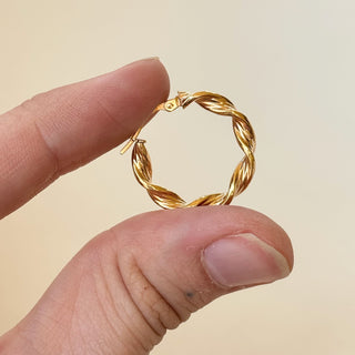 Twisted Gold Hoops | 9ct | 22mm | 1.6g