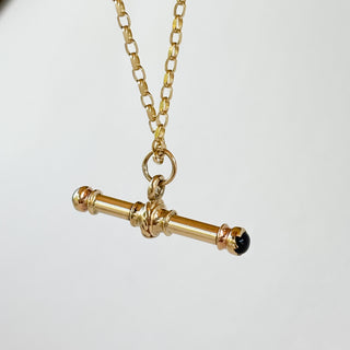 Celtic Braid T-Bar Necklace – 9ct Gold | 6.07g | 18" Heavy Cable Link Chain