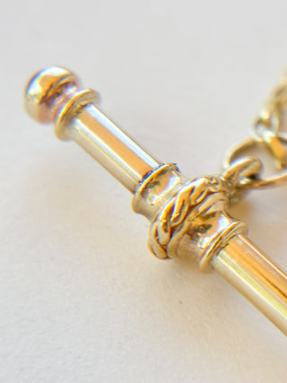 Celtic Braid T-Bar Necklace – 9ct Gold | 6.07g | 18" Heavy Cable Link Chain