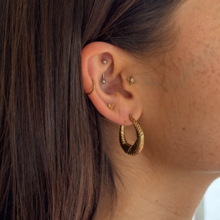 Puffy 3D Creloe Hoops | 9ct Gold | 2.4g | 25mm