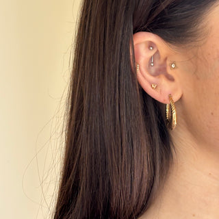 Puffy 3D Creloe Hoops | 9ct Gold | 2.4g | 25mm