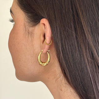 Chubby Creole Hoops | 9ct Gold | 2.5g | 22mm x 16mm | 5mm Wide