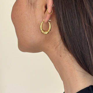 Chubby Creole Hoops | 9ct Gold | 2.5g | 22mm x 16mm | 5mm Wide
