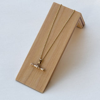 Mini 90s T-Bar Necklace – 9ct Gold | 1.73g | 18" Fine Cable Link Chain