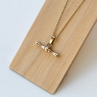 Mini 90s T-Bar Necklace – 9ct Gold | 1.73g | 18" Fine Cable Link Chain