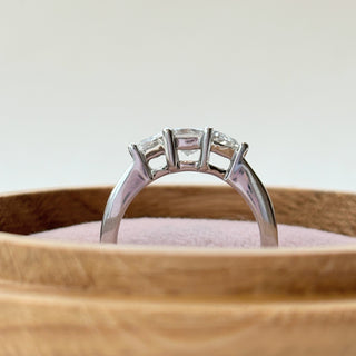 3 Stone Princess and Trillion Cut Ring