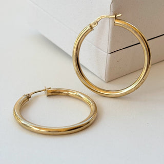Minimal Large Hoops | 9ct Gold | 2.1g | 30mm Diameter