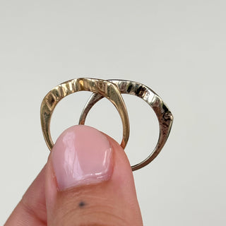 Two-Tone Gold Wave Ring Set | 9ct Gold | 3.4g Total, size M1/2