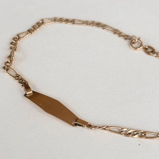 Figaro Identity Bracelet | 9ct Yellow Gold | 1g | 7”