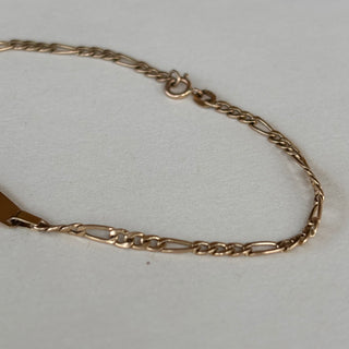 Figaro Identity Bracelet | 9ct Yellow Gold | 1g | 7”