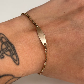 Figaro Identity Bracelet | 9ct Yellow Gold | 1g | 7”