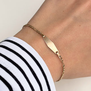 Figaro Identity Bracelet | 9ct Yellow Gold | 1g | 7”