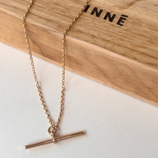 Classic T-Bar Necklace – 9ct Gold | 2.3g | 20" Cable Link Chain