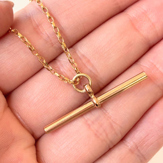 Classic T-Bar Necklace – 9ct Gold | 2.3g | 20" Cable Link Chain