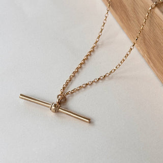 Classic T-Bar Necklace – 9ct Gold | 2.3g | 20" Cable Link Chain