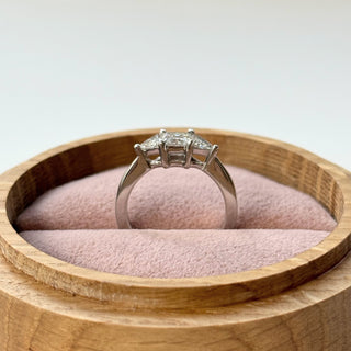 3 Stone Princess and Trillion Cut Ring