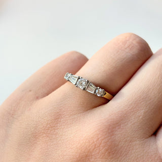 Round and Tapered baguette diamond band