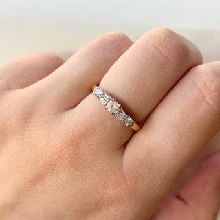 Round and Tapered baguette diamond band