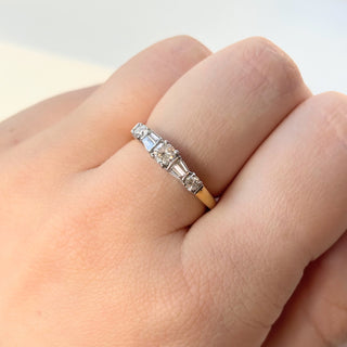 Round and Tapered baguette diamond band