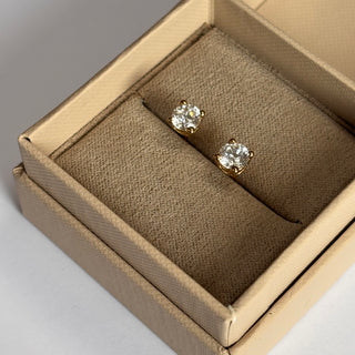Brilliant-Cut Studs – 9ct Gold | Minimal Modern Setting | CZ Stones
