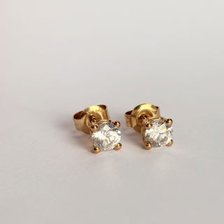 Brilliant-Cut Studs – 9ct Gold | Minimal Modern Setting | CZ Stones