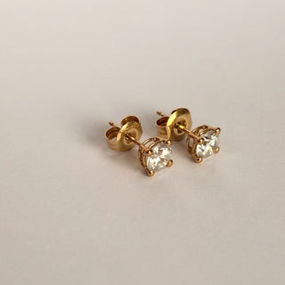 Brilliant-Cut Studs – 9ct Gold | Minimal Modern Setting | CZ Stones