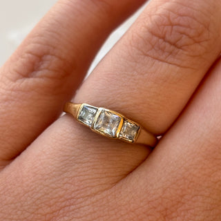 Trilogy Square Ring | Set-In Stones | Size M | 2.4g