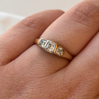 Trilogy Square Ring | Set-In Stones | Size M | 2.4g