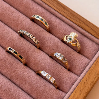 Trilogy Square Ring | Set-In Stones | Size M | 2.4g