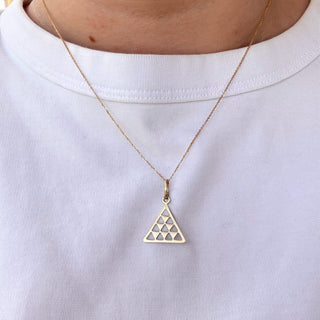 Triangle Cut-Out Pendant Necklace | 9ct Gold | 18" Cable Chain | 1.7g