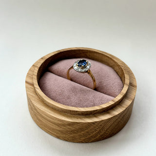 Sapphire Halo Diamond Engagement Ring